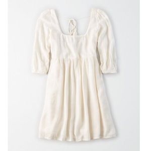 *NWT* AE Puff Sleeve Babydoll Dress / Cream / M
